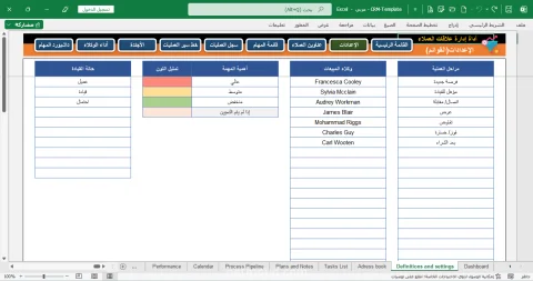إدارة علاقة العملاء  CRM Template