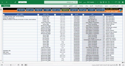 إدارة علاقة العملاء  CRM Template