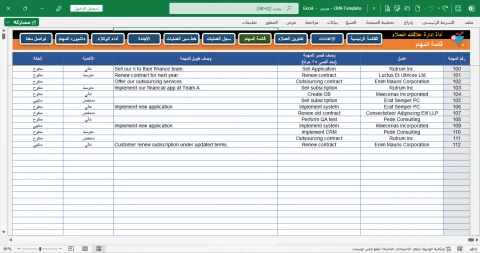 إدارة علاقة العملاء  CRM Template